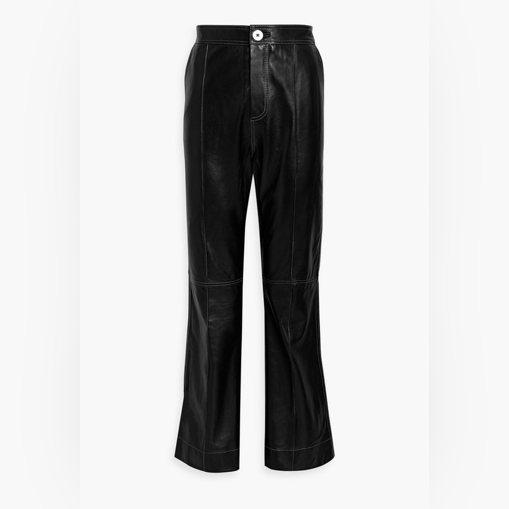 Leather flared pants